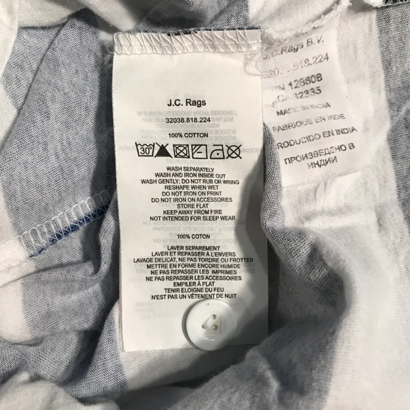 J.C. Rags Striped Short Sleeve Henley Tee - Picture 7 of 8